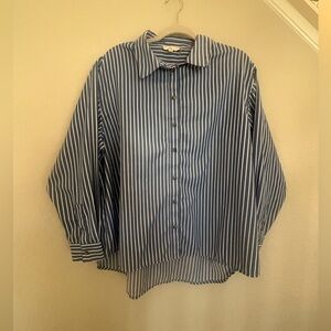 Elan striped smiley button-down shirt